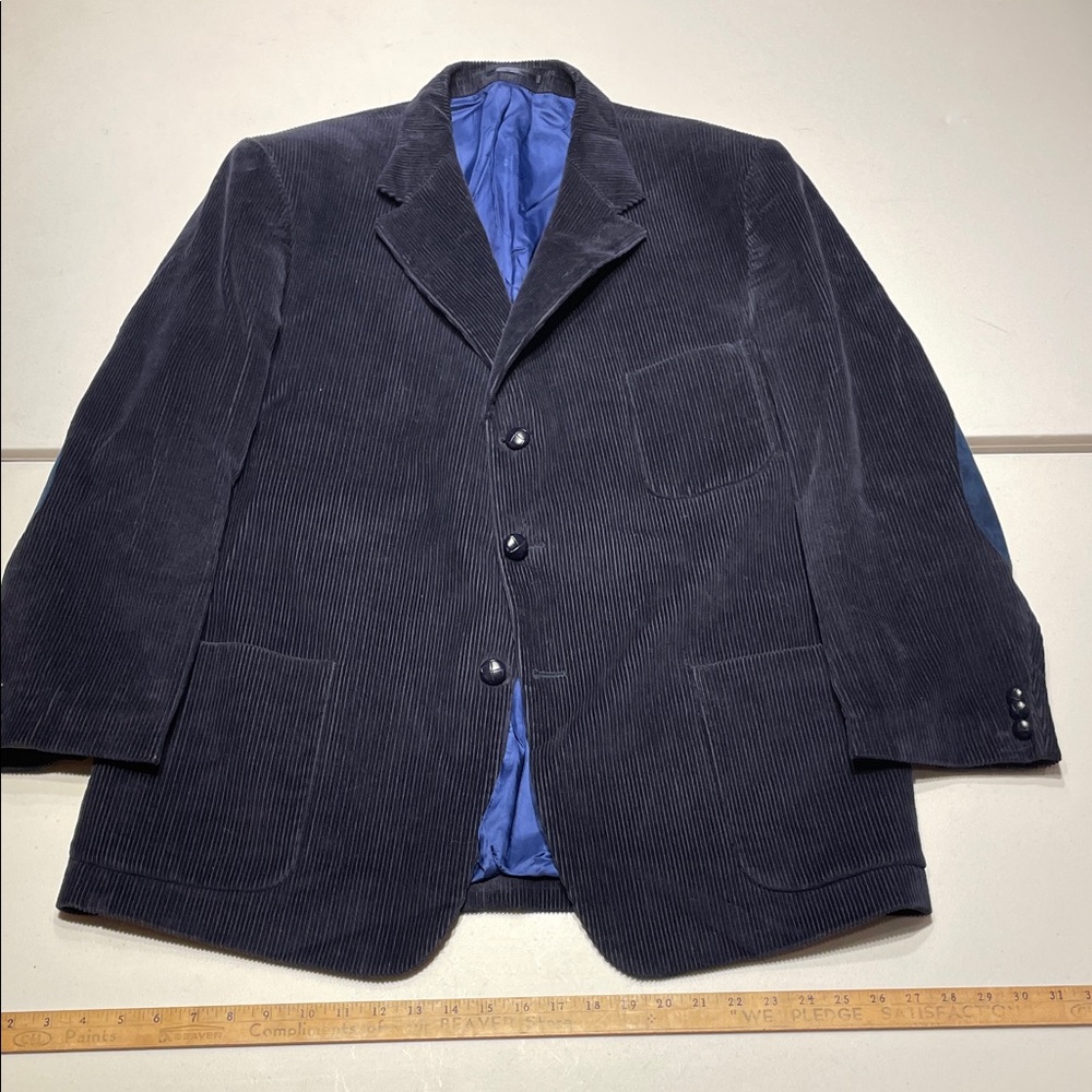Crombie Navy size 56/46 (XL) Corduroy Sports Jacket